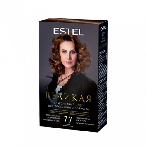 Стойкая крем-краска для седых волос ESTEL ВЕЛИКАЯ 7/7 русый коричневый